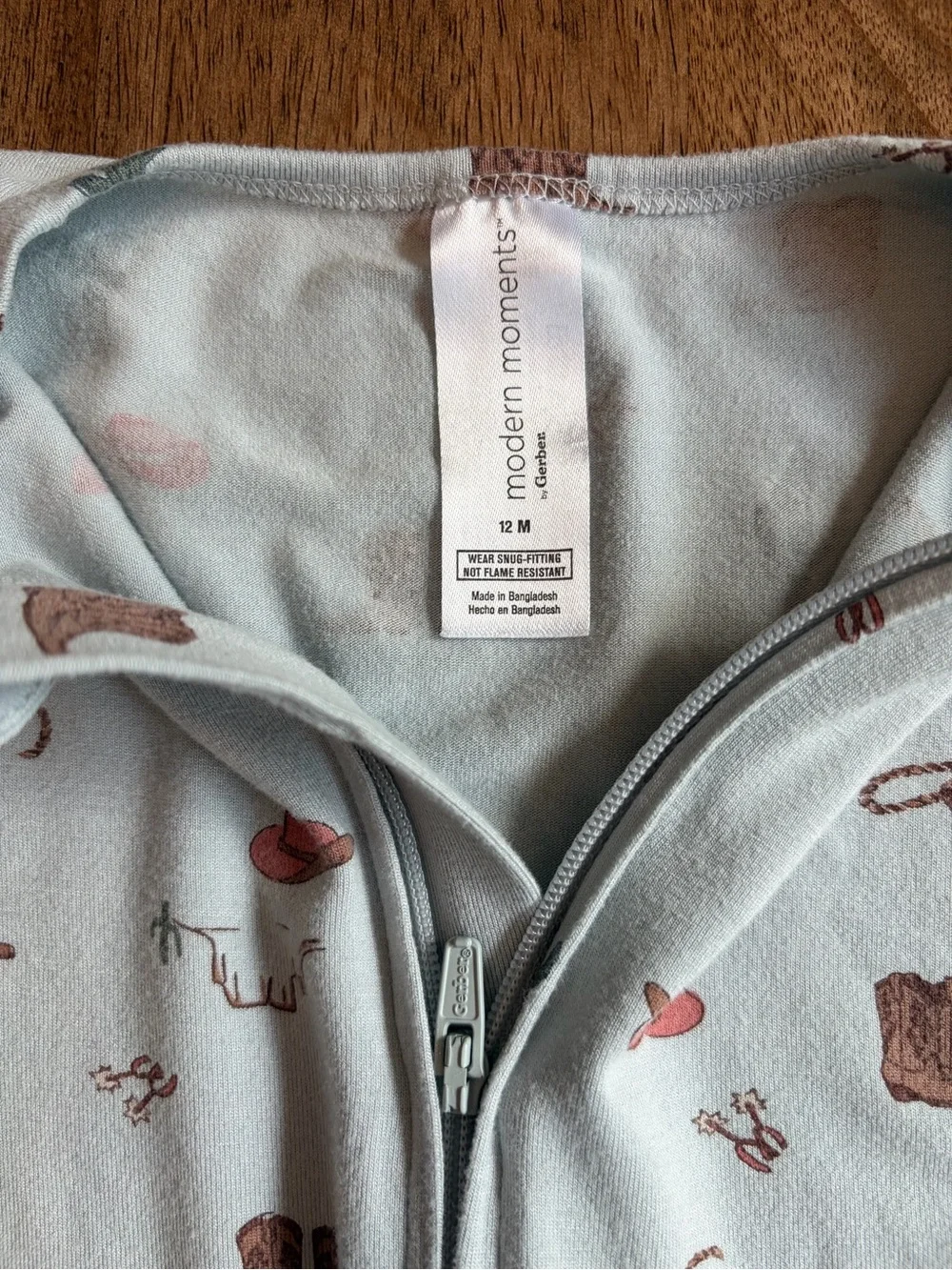 Gerber Western-Print Zip Pajama